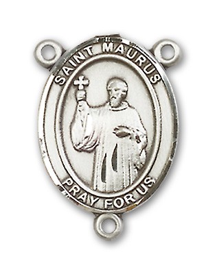 St. Maurus Rosary Centerpiece Sterling Silver or Pewter - Sterling Silver