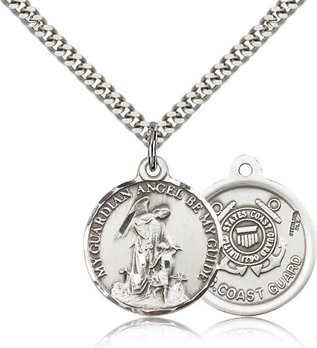 Guardian Angel Coast Guard Medal - Sterling Silver