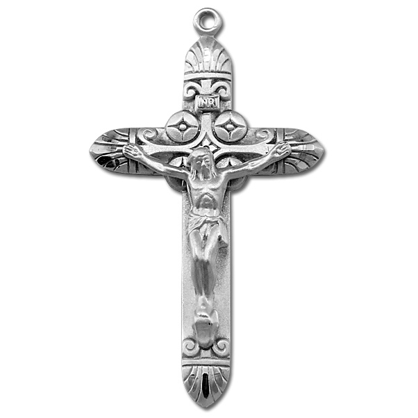 Art Deco Sterling Silver Rosary Crucifix - Sterling Silver