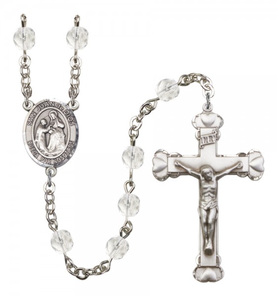 Women's San Juan de Dios Birthstone Rosary - Crystal