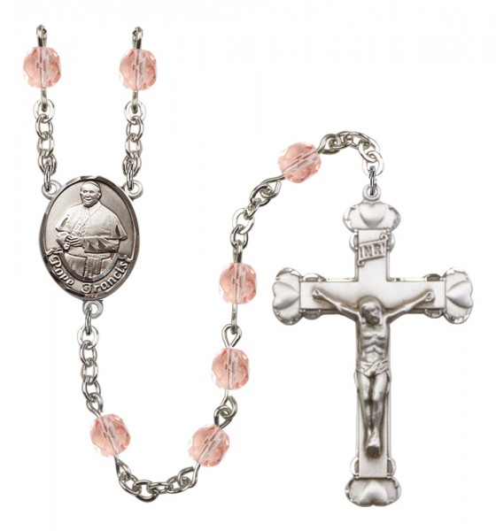 Women's Pope Francis Birthstone Rosary - Pink
