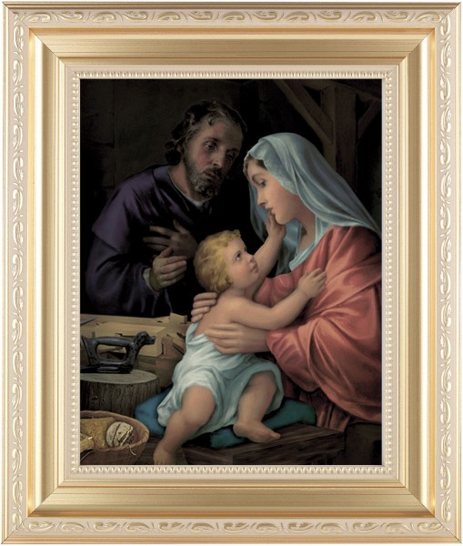 Holy Family In Joseph's Workshop 8x10 Framed Print Under Glass - #138 Frame