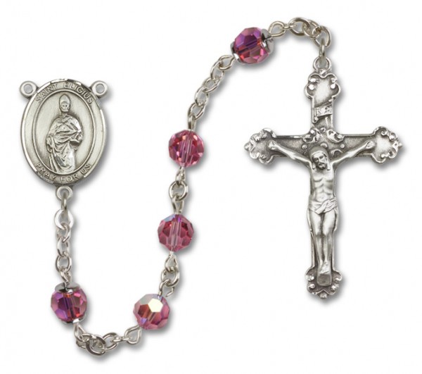 St. Eligius Sterling Silver Heirloom Rosary Fancy Crucifix - Rose