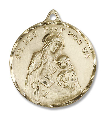 Saint Ann Medal - 14K Solid Gold