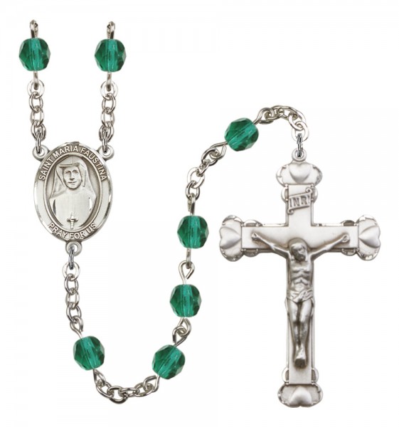 Women's St. Maria Faustina Birthstone Rosary - Zircon