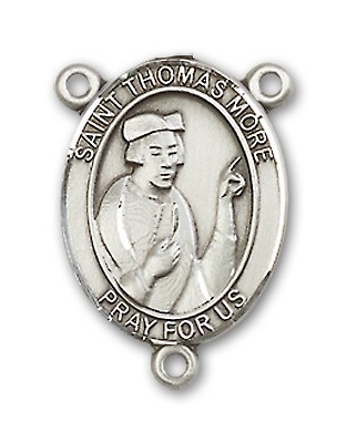St. Thomas More Rosary Centerpiece Sterling Silver or Pewter - Sterling Silver