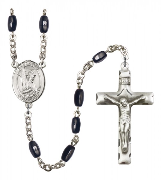 Men's St. Helen Silver Plated Rosary - Black | Silver