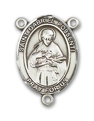 St. Gabriel Possenti Rosary Centerpiece Sterling Silver or Pewter - Sterling Silver