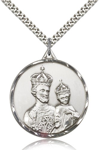 Men's Large Regal St. Joseph Medal - Sterling Silver