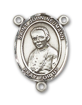 St. John Neumann Rosary Centerpiece Sterling Silver or Pewter - Sterling Silver