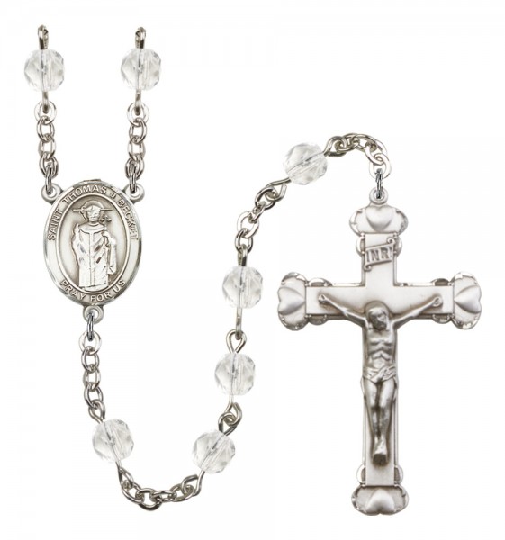 Women's St. Thomas A Becket Birthstone Rosary - Crystal