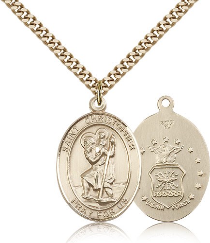 St. Christopher Air Force Medal - 14KT Gold Filled