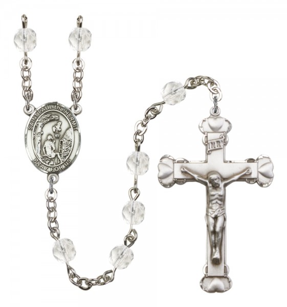 Women's St. Paul the Hermit Birthstone Rosary - Crystal