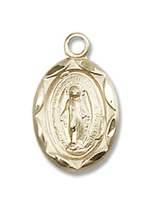 Petite Miraculous Medal Necklace - 14K Solid Gold