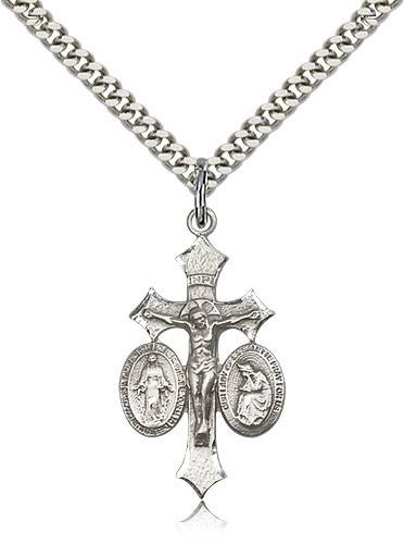 Jesus, Mary, Our Lady of La Salette Medal - Sterling Silver