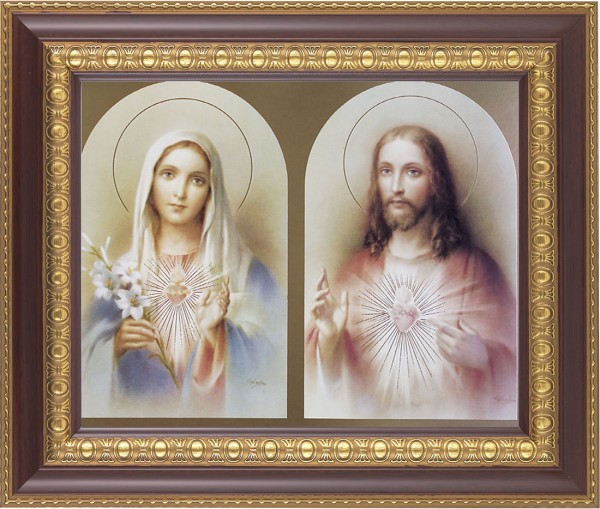 Immaculate Heart of Mary and Sacred Heart of Jesus Framed Print - #126 Frame