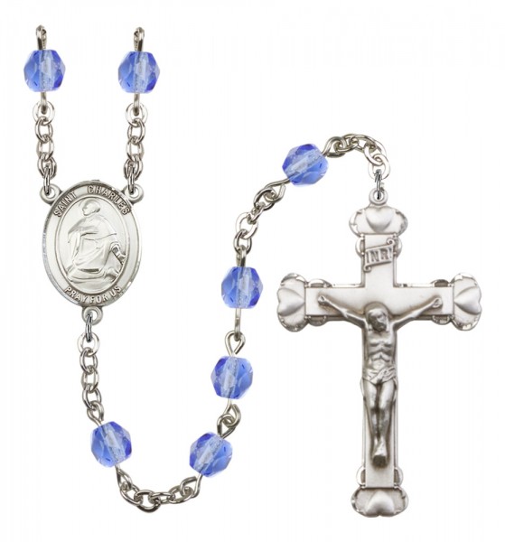 Women's St. Charles Borromeo Birthstone Rosary - Sapphire