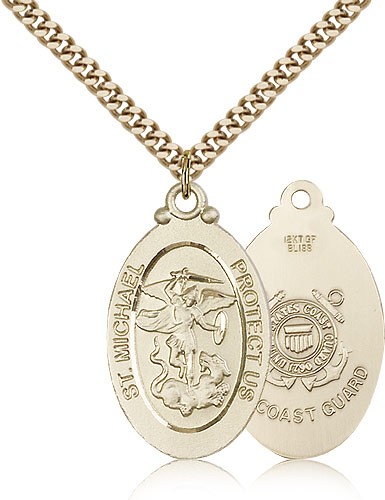 Men's St. Michael Coast Guard Medal - 14KT Gold Filled
