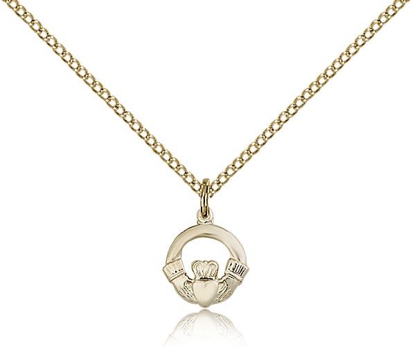 Child's Open Cut Claddagh Pendant - 14KT Gold Filled
