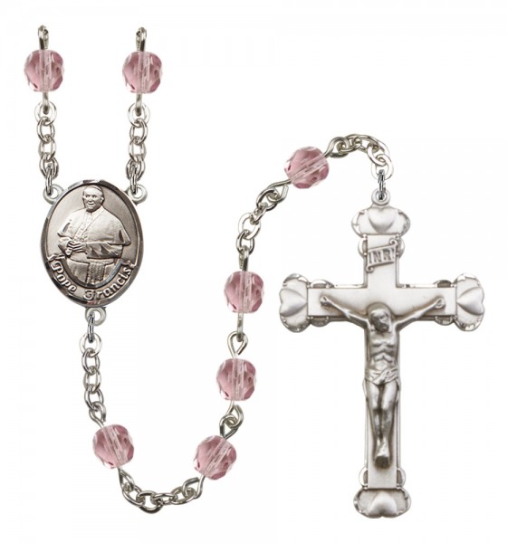 Women's Pope Francis Birthstone Rosary - Light Amethyst