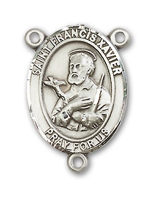 St. Francis Xavier Rosary Centerpiece Sterling Silver or Pewter - Sterling Silver