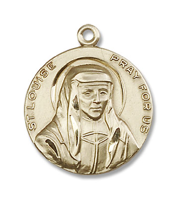 Women's Round St. Louise Medal - 14K Solid Gold