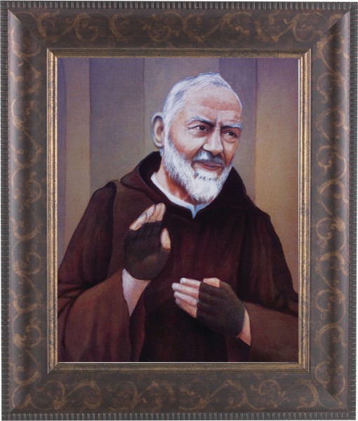 St. Padre Pio 8x10 Framed Print Under Glass - #124 Frame