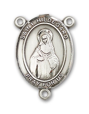 St. Hildegard Von Bingen Rosary Centerpiece Sterling Silver or Pewter - Sterling Silver