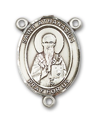 St. Athanasius Rosary Centerpiece Sterling Silver or Pewter - Sterling Silver