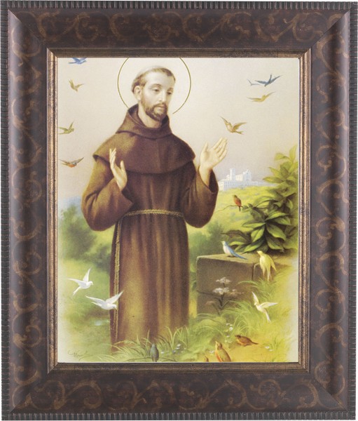 St. Francis of Assisi 8x10 Framed Print Under Glass - #124 Frame