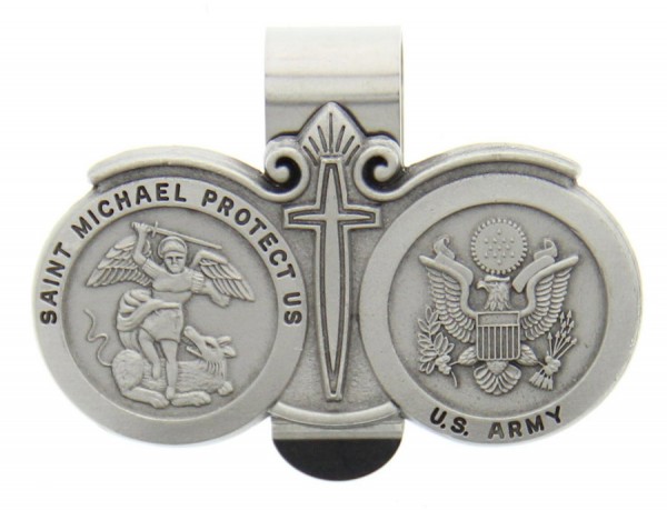 St. Michael U.S. Army Visor Clip Pewter - Silver