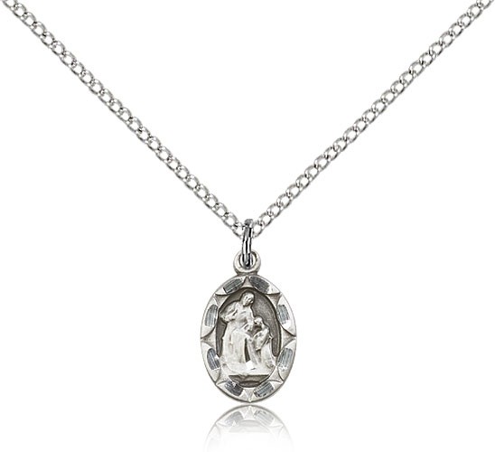 Ann Pendant with 18 Gold Filled Lite Curb Chain 14kt Gold Filled St Patron Saint of Housekeepers/Mothers