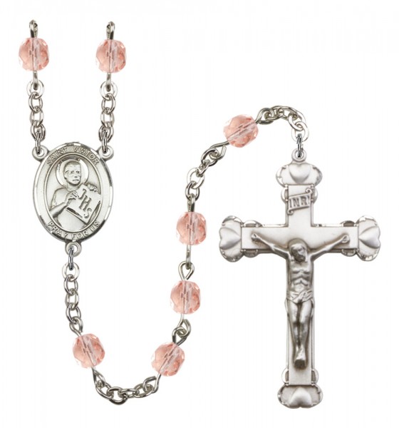 Women's St. Viator of Bergamo Birthstone Rosary - Pink