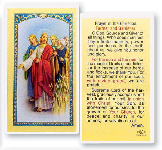 Prayer of A Farmer And Gardner Laminated Prayer Card - 25 Cards Per Pack .80 per card