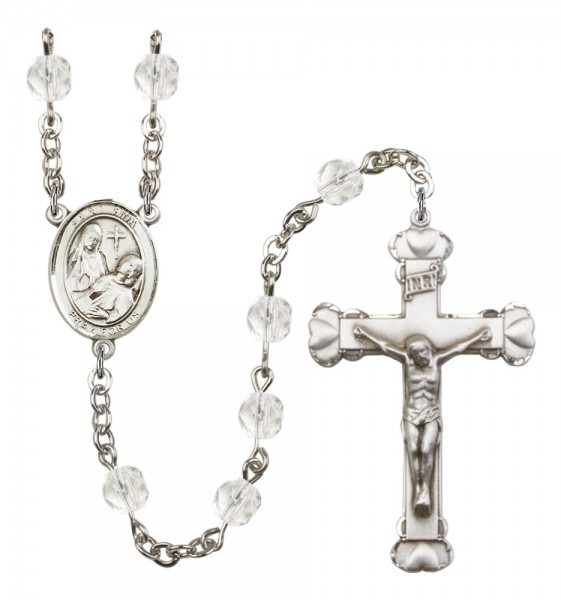 Women's St. Fina Birthstone Rosary - Crystal