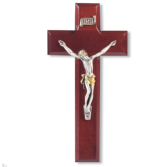 Dark Cherry Giglio Corpus Wall Crucifix - 8 inch - Cherry Wood