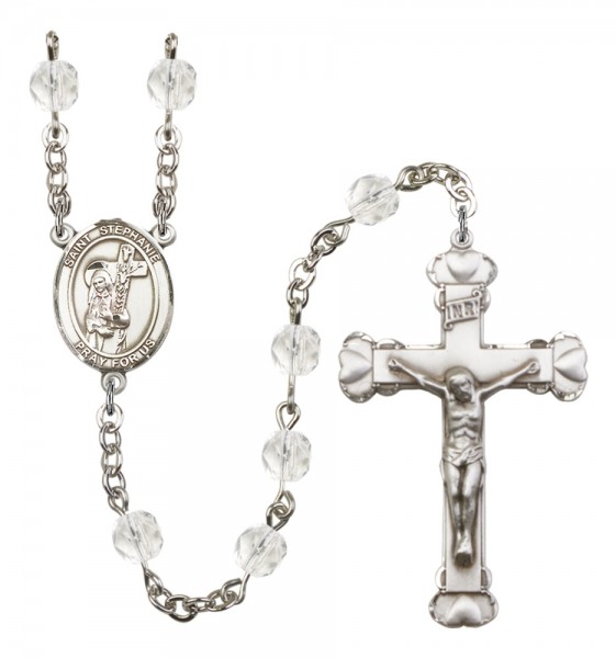Women's St. Stephanie Birthstone Rosary - Crystal