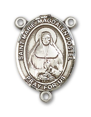 Marie Magdalen Postel Rosary Centerpiece Sterling Silver or Pewter - Sterling Silver