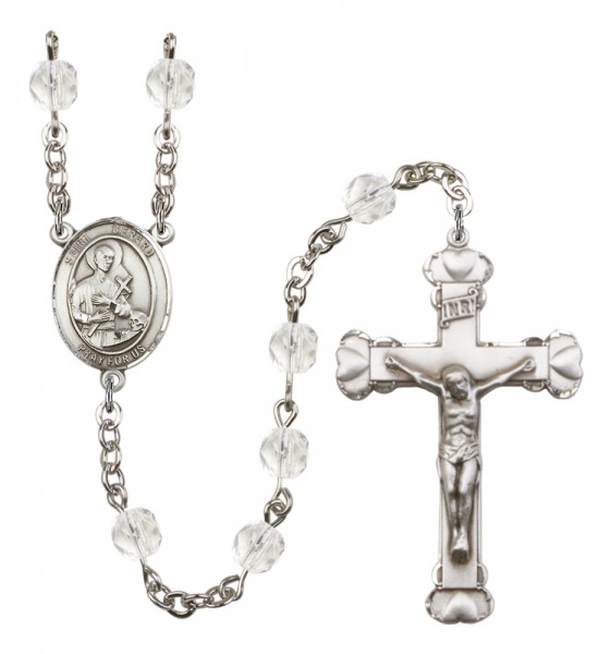 Women's St. Gerard Majella Birthstone Rosary - Crystal
