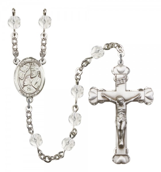 Women's St. Edwin Birthstone Rosary - Crystal