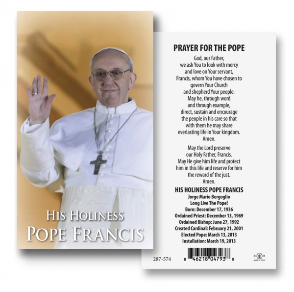 Pope Francis Prayer Cards Set of 100 - Full Color