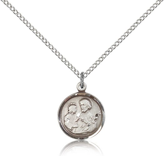 Petite St. Joseph Necklace for Women - Sterling Silver