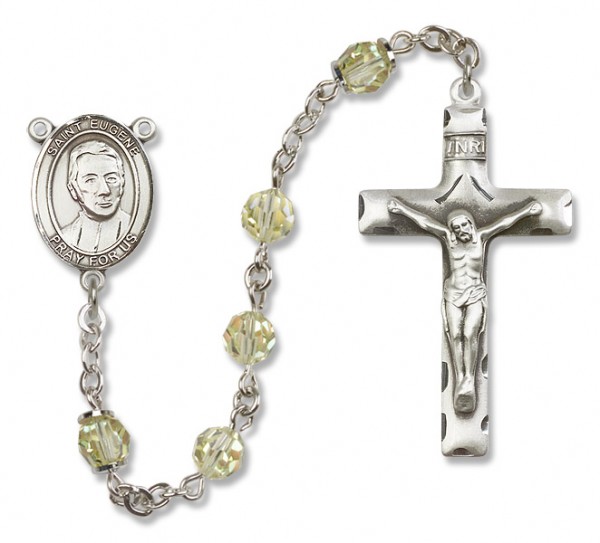 St. Eugene de Mazenod Sterling Silver Heirloom Rosary Squared Crucifix - Zircon