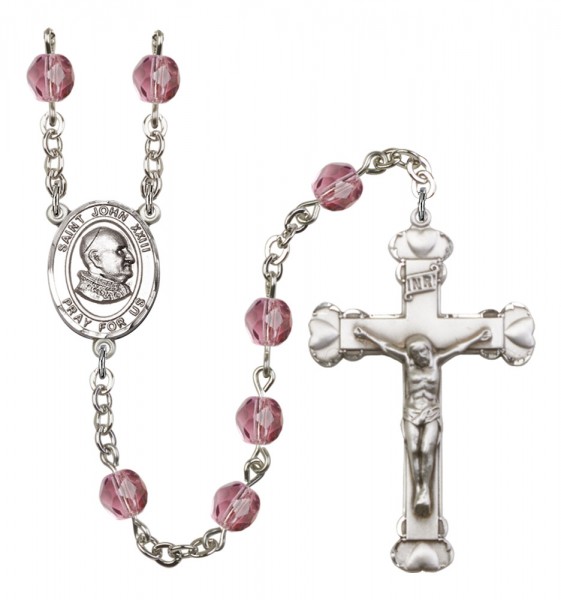Women's St. John XXIII Birthstone Rosary - Amethyst