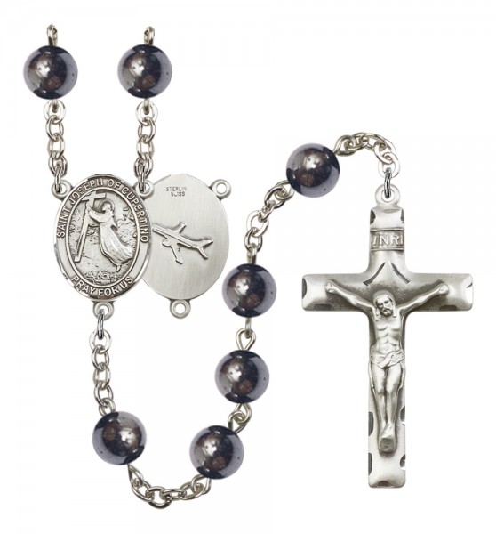 Men's St. Joseph of Cupertino Silver Plated Rosary - Silver