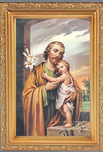 St. Joseph Antique Gold Framed Print - Full Color