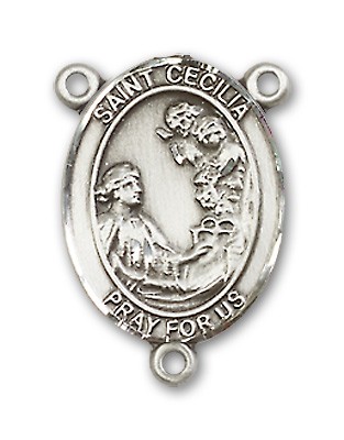 St. Cecilia Rosary Centerpiece Sterling Silver or Pewter - Sterling Silver