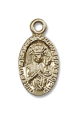 Petite Our Lady of Czestochowa Medal - 14K Solid Gold