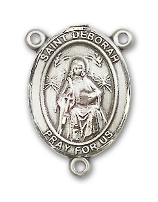St. Deborah Rosary Centerpiece Sterling Silver or Pewter - Sterling Silver