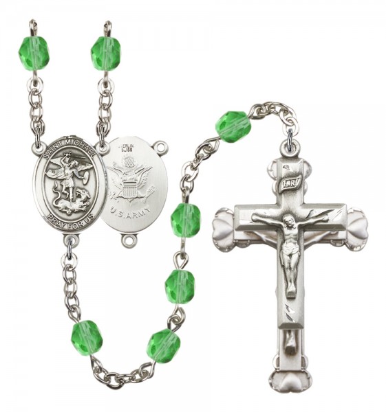Women's St. Michael Army Birthstone Rosary - Peridot